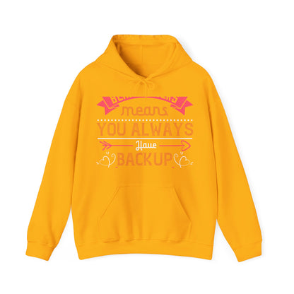 Being sisters means you always have backup 4 design (2) — Unisex Heavy Blend Hoodie (G18500)