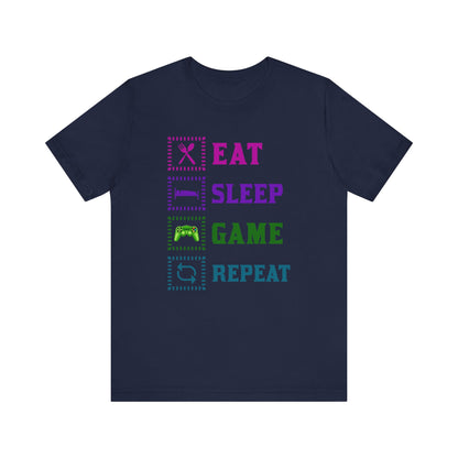 Eat Sleep Game Repeat T-shirt, Gaming Tshirt, Eat Sleep Shirt, Unisex Shirt, Crewneck Shirt, Short Sleeve Tee, Gift for Him, Gift for Her