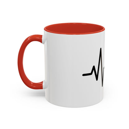 Stock Market Heartbeat Accent Coffee Mug (11, 15oz), Financial Market Trader Gift, Wall Street Investor Mug, Stock Market