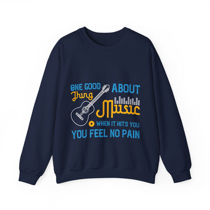 One good thing about music, when it hits you, you feel no pain-01 — Unisex Heavy Blend Crewneck (G18000)