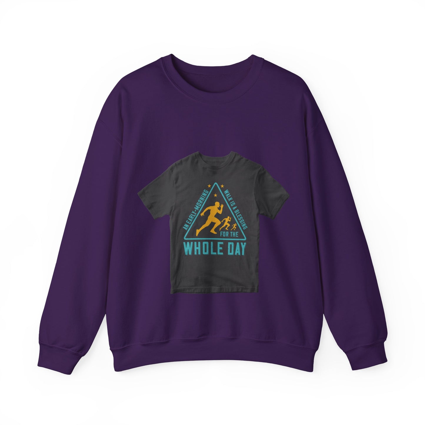 An early-morning walk is a blessing for the whole day-0 — Unisex Heavy Blend Crewneck (G18000)