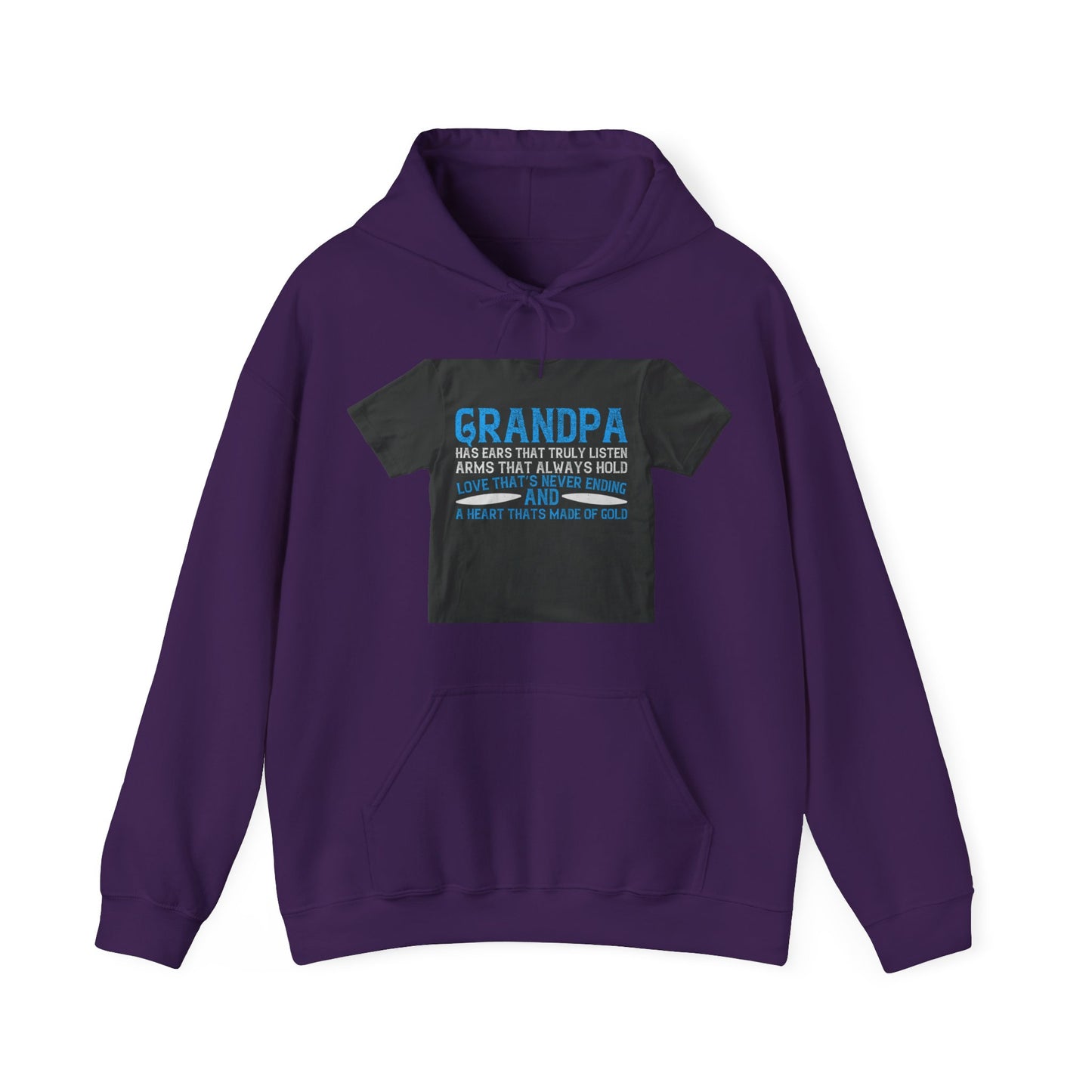 Grandpa has ears that truly listen arms that always hold-02 — Unisex Heavy Blend Hoodie (G18500)