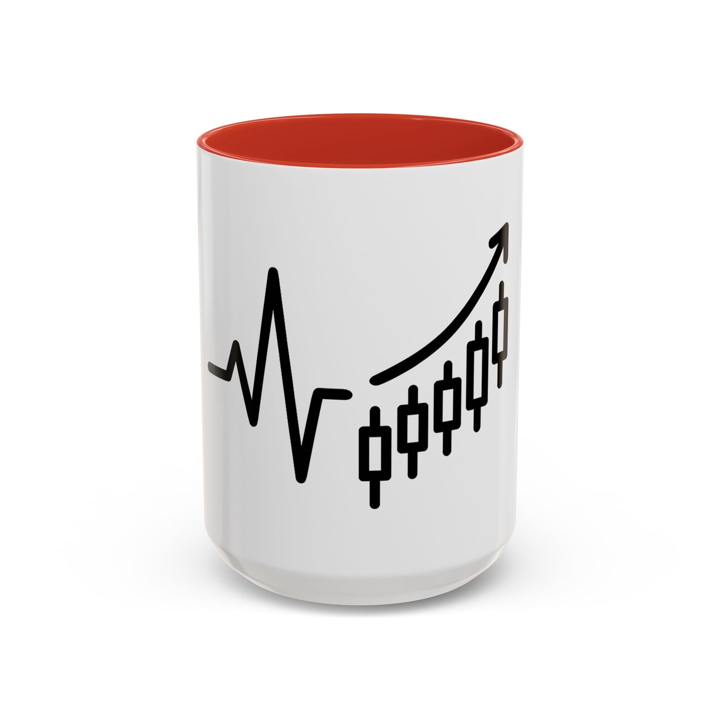 Stock Market Heartbeat Accent Coffee Mug (11, 15oz), Financial Market Trader Gift, Wall Street Investor Mug, Stock Market