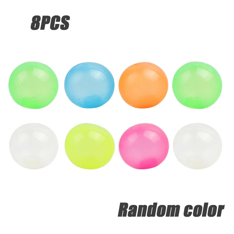 Luminescent Sticky Bouncing Balls